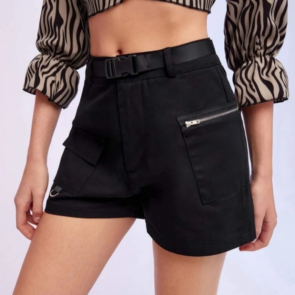 Black cargo shorts